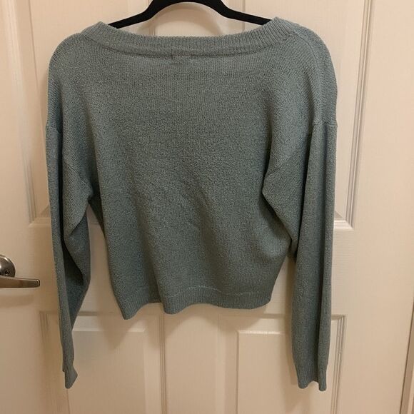 Garage Light Blue V Neck Sweater - Picture 3 of 3